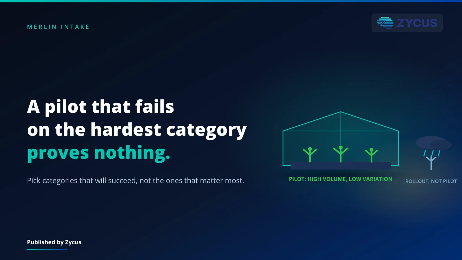 Which categories should an intake pilot cover first?